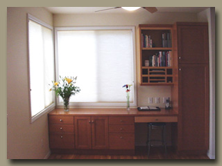 desk with tall storage