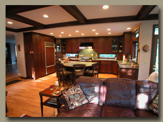 Kitchen and family room